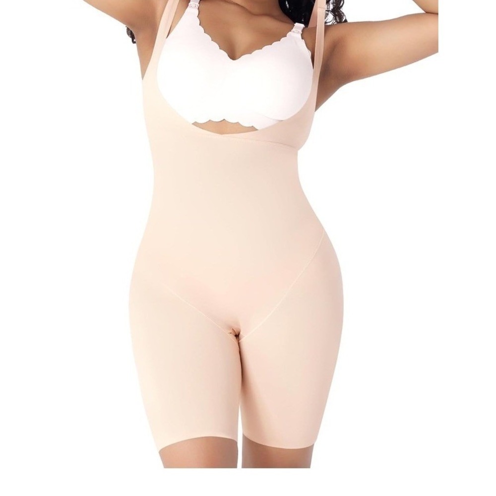 NEW As Fairy Women's Open Bust Tummy Control Shapewear Size Medium Nude C1036